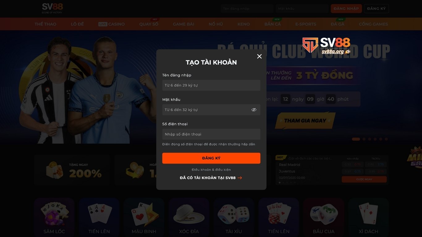 Điều kiện để đăng ký SV88